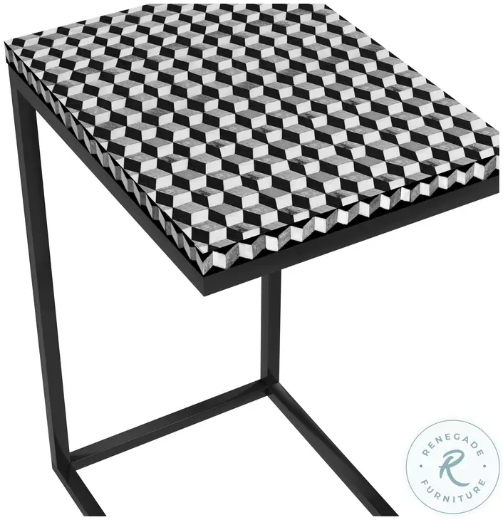 Nava Black And White Bone Accent Table