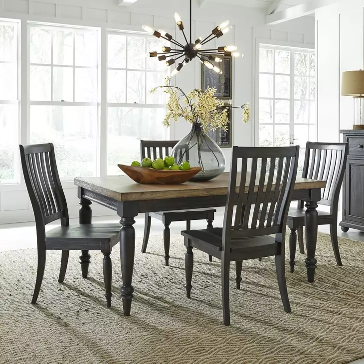 Homestead Living Chalkboard and Brown 5 Piece Extendable Rectangular Dining Set