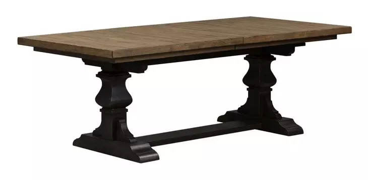 Harvest Home Chalkboard and Brown 5 Piece Extendable Trestle Base Dining Set