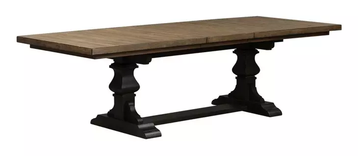 Homestead Living Chalkboard and Brown 6 Piece Extendable Trestle Base Dining Set