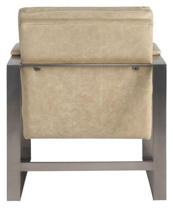 Corbin Nehir Sand Leather Upholstered Accent Chair