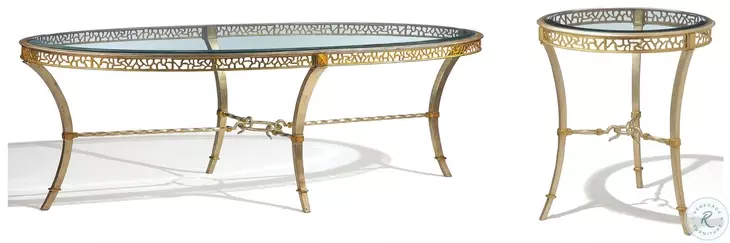 Bolero Venetian Gold Oval Occasional Table Set