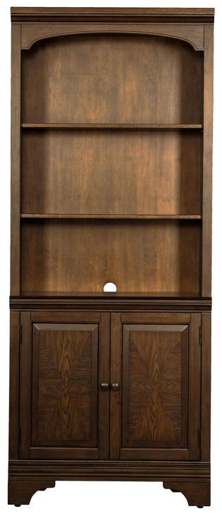 Hartshill Burnished Oak Bookcase With Cabinet