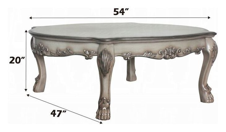 Dresden Vintage Bone White Oval Cocktail Table