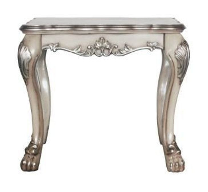 Dresden Vintage Bone White Square End Table