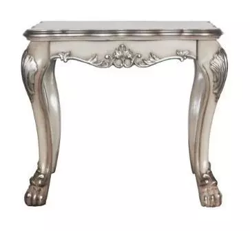 Dresden Vintage Bone White Square End Table