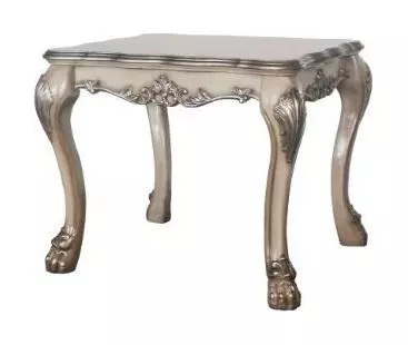 Dresden Vintage Bone White Square End Table
