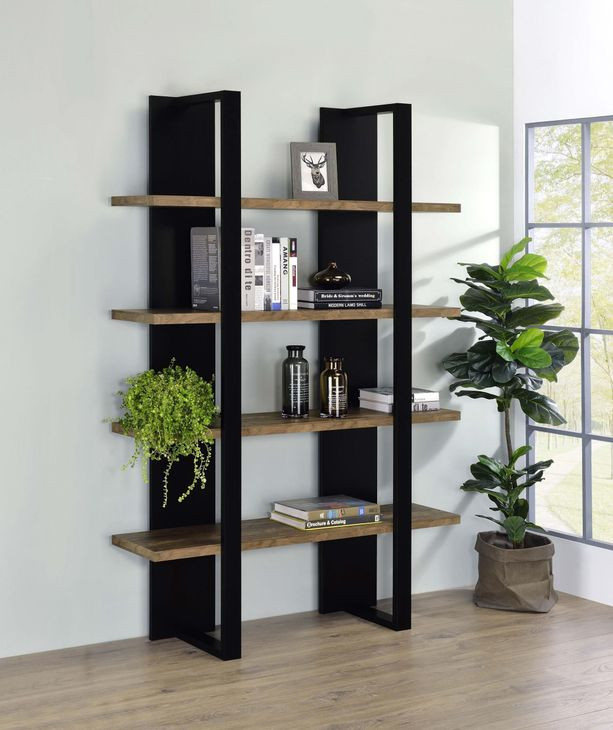 Danbrook Black And Aged Walnut Bookcase