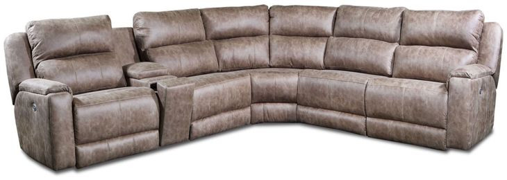 Dazzle Vintage 6 Piece Modular Power Reclining Sectional with USB Charging