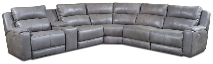 Dazzle Cobblestone Leather Modular Power Reclining Sectional with USB Charging