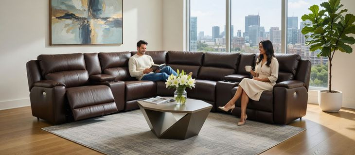 Dazzle Maximus Fossil Power Reclining Sectional with Power Headrest