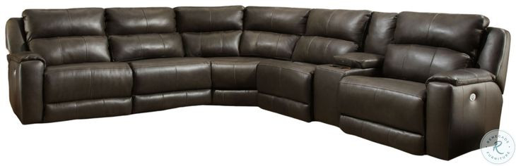 Dazzle Maximus Fossil Power Reclining 6 Piece Sectional with Power Headrest