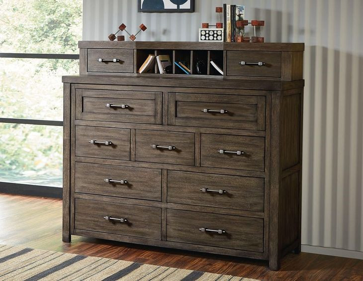 Bunkhouse Aged Barnwood 9 Drawer Bureau Dresser