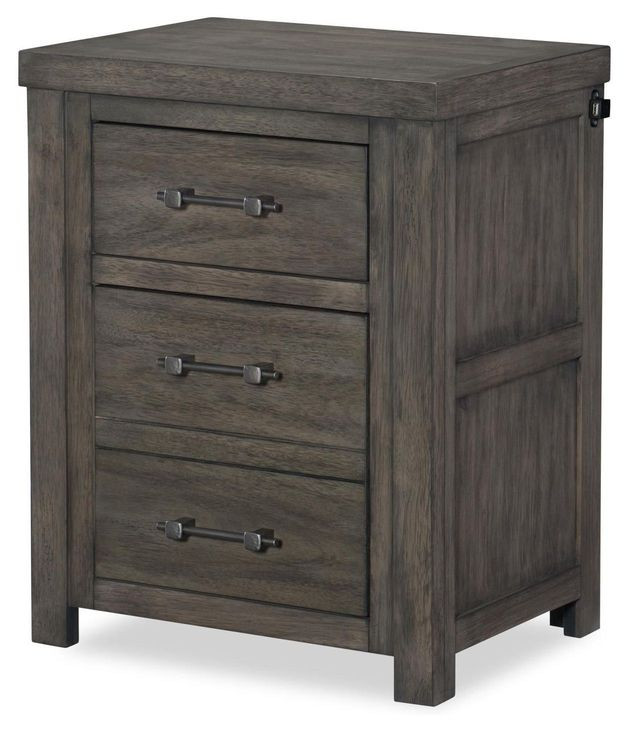 Bunkhouse Aged Barnwood 2 Drawer Nightstand with USB Charging