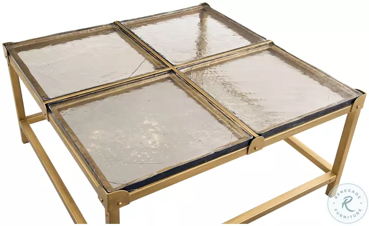 Marisa Gold And Cast Glass Cocktail Table
