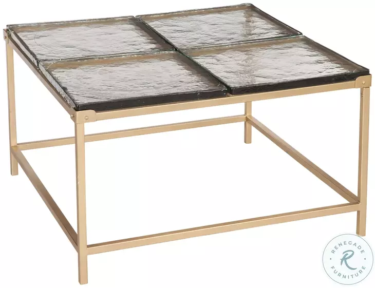 Marisa Gold And Cast Glass Cocktail Table