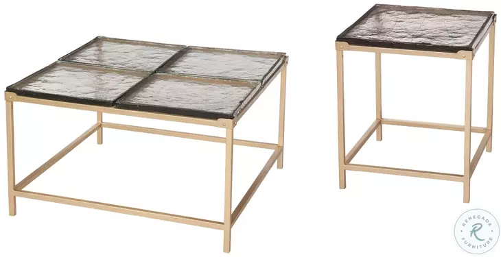 Marisa Gold And Cast Glass Cocktail Table