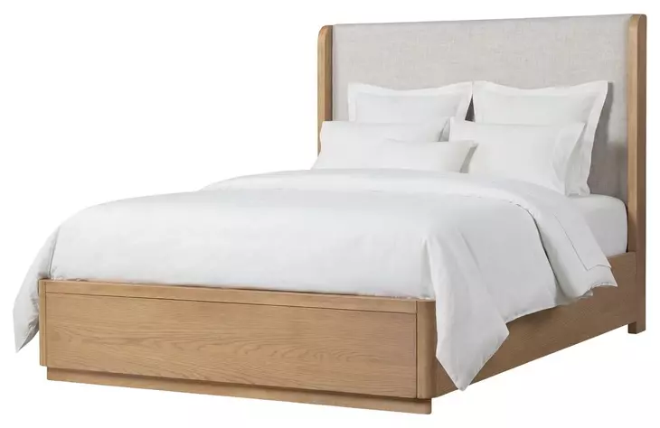 Modena Natural and Cream Full Upholstered Panel Bed