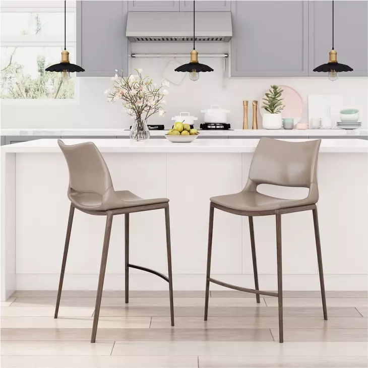 Ace Gray And Walnut Counter Chair Set Of 2
