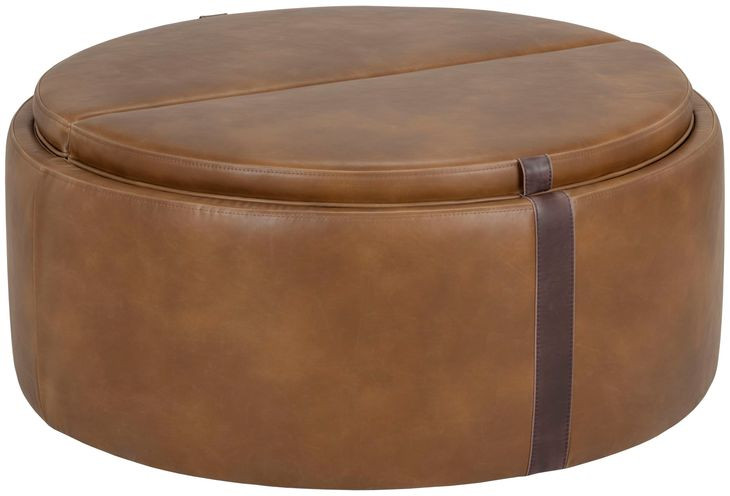 Borano Tobacco Tan and Autumn Chestnut Wheeled Storage Ottoman