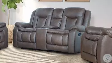 Morello Gray Power Reclining 77" Console Loveseat Power Footrest
