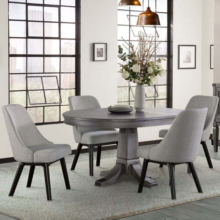 Foundry Brushed Pewter 60" Oval Dining Table