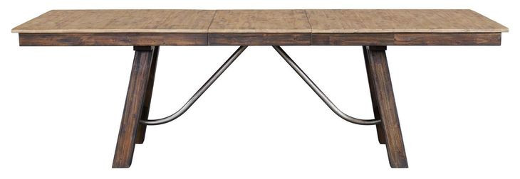 Transitions Driftwood and Sable 96" Extendable Rectangular Dining Table