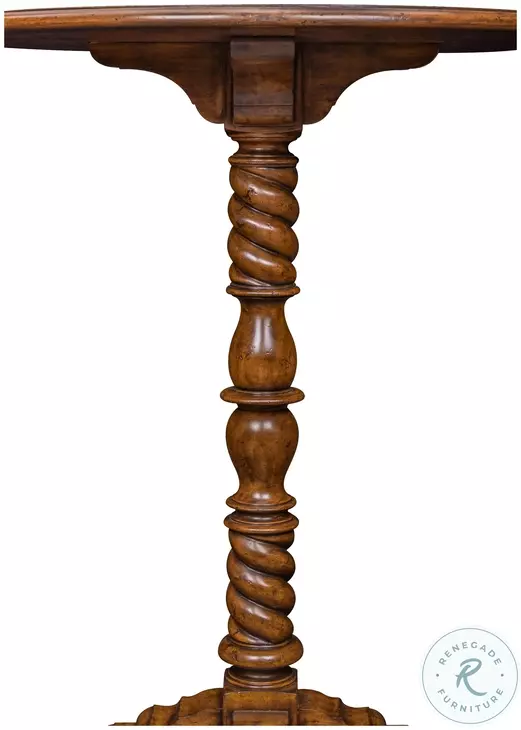 Painter's Brown Pedestal Accent Table