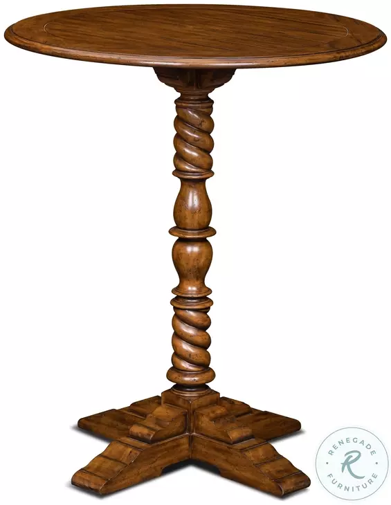 Painter's Brown Pedestal Accent Table
