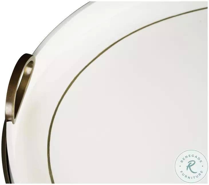 Frost Cremona And Lightly Antiqued Gold Oval Cocktail Table