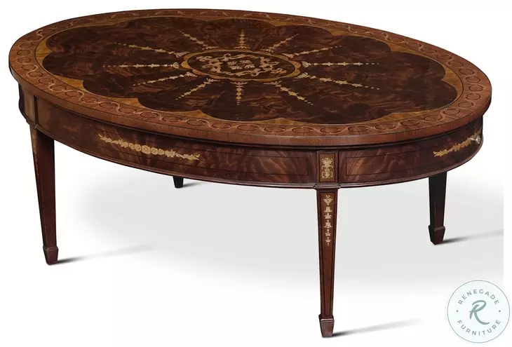 Baton Crotch Mahogany Cocktail Table