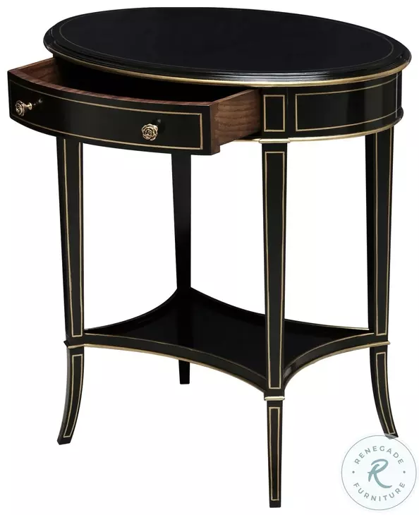 Equinox Noir Oval Side Table