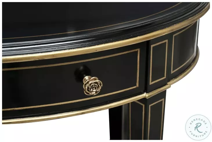Equinox Noir Oval Side Table