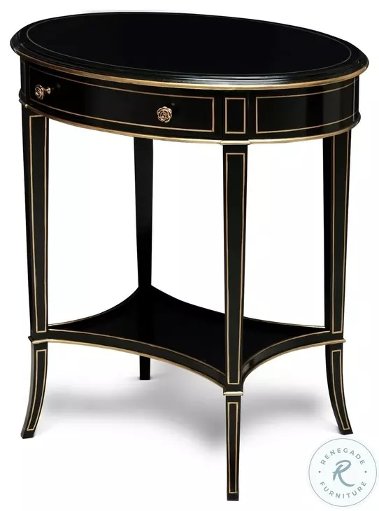 Equinox Noir Oval Side Table