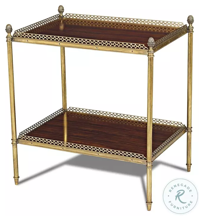 Bell Santos Rosewood And Brass End Table