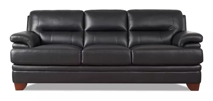 Calizor Black Leather 88" Sofa