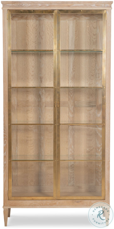 Maison '47 Blonde Cerused Brass Front Curio