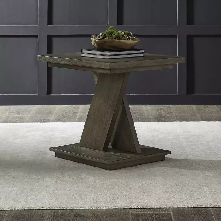Aspen Sky Weathered Saddle Brown Rectangular End Table