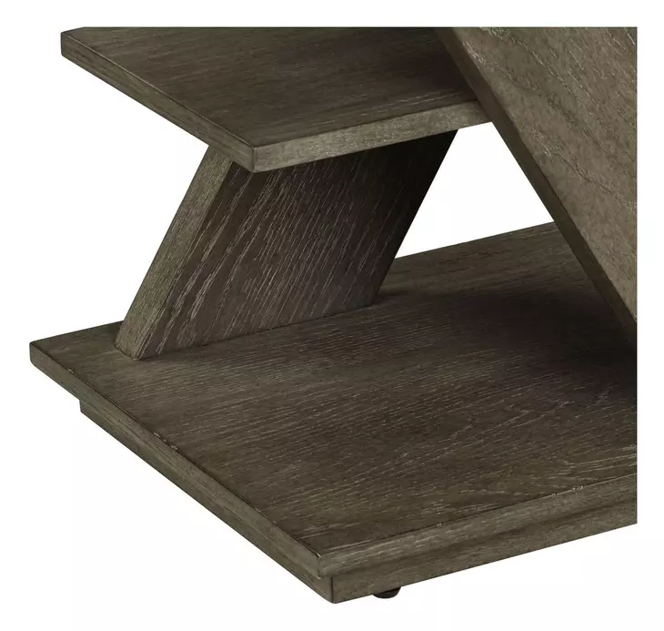 Aspen Sky Weathered Saddle Brown Rectangular Chairside Table