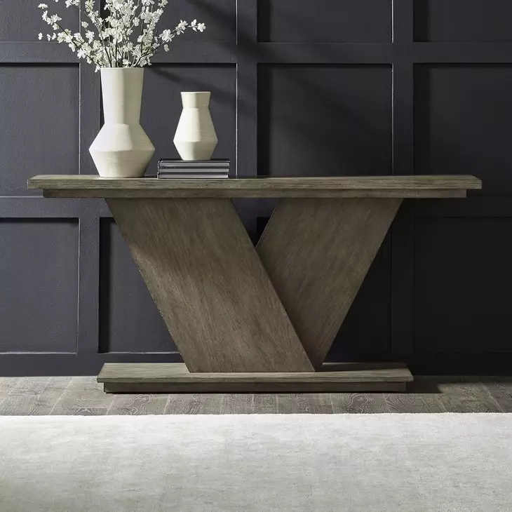 Aspen Sky Weathered Saddle Brown Rectangular Sofa Table