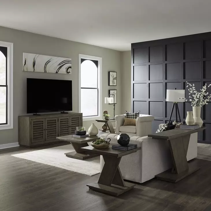 Aspen Sky Weathered Saddle Brown Occasional Table Set