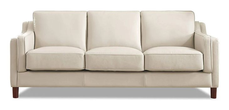 Isla Vanilla Leather 84" Sofa