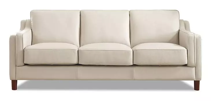 Isla Vanilla Leather 84" Sofa