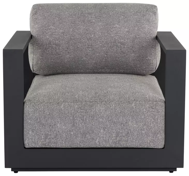 Tavira Lanikai Salt and Pepper Performance Fabric Upholstered Outdoor Arm Chair