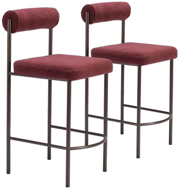 Livorno Red Counter Height Stool Set of 2