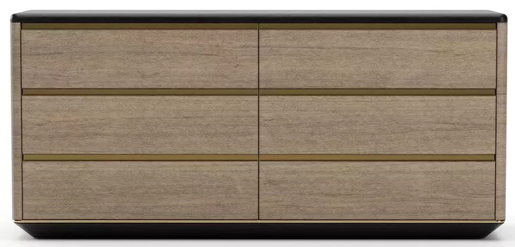 Madera Chocolate Koto Matte and Modern Walnut 6 Drawer Dresser