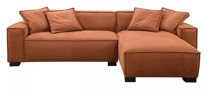 Carter Aumerry New Buck Rust 2 Piece Modular RAF Chaise Sectional with Pillows