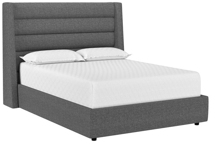 Emmit Quarry Queen Upholstered Platform Bed