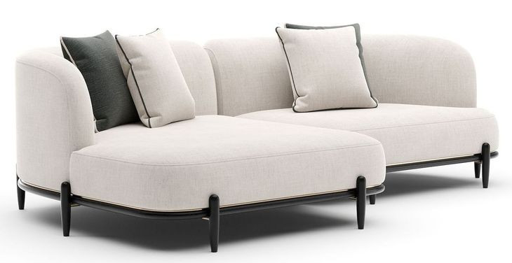 Madera Oatmeal 2 Piece Modular LAF Chaise Sectional with Pillows
