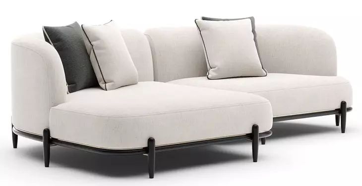Madera Oatmeal 2 Piece Modular LAF Chaise Sectional with Pillows